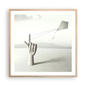 Poster în ramă de stejar deschis - Încercare de forță - 60x60 cm