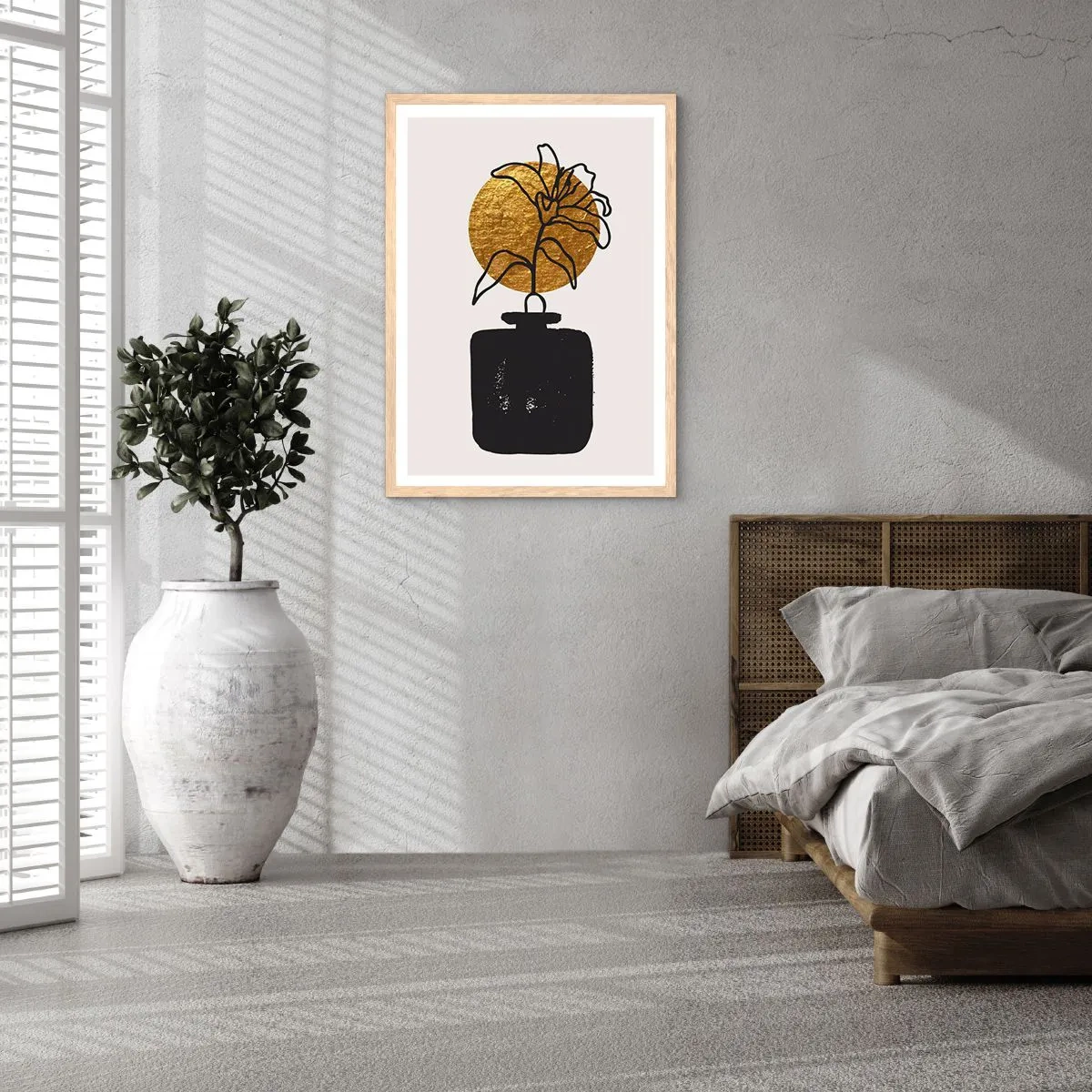 Poster în ramă de stejar deschis - Cât cântărește aurul? - 40x50 cm
