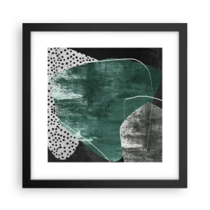 Poster în ramă neagră - Abstracție colorată cu fulgi de aur - 30x30 cm
