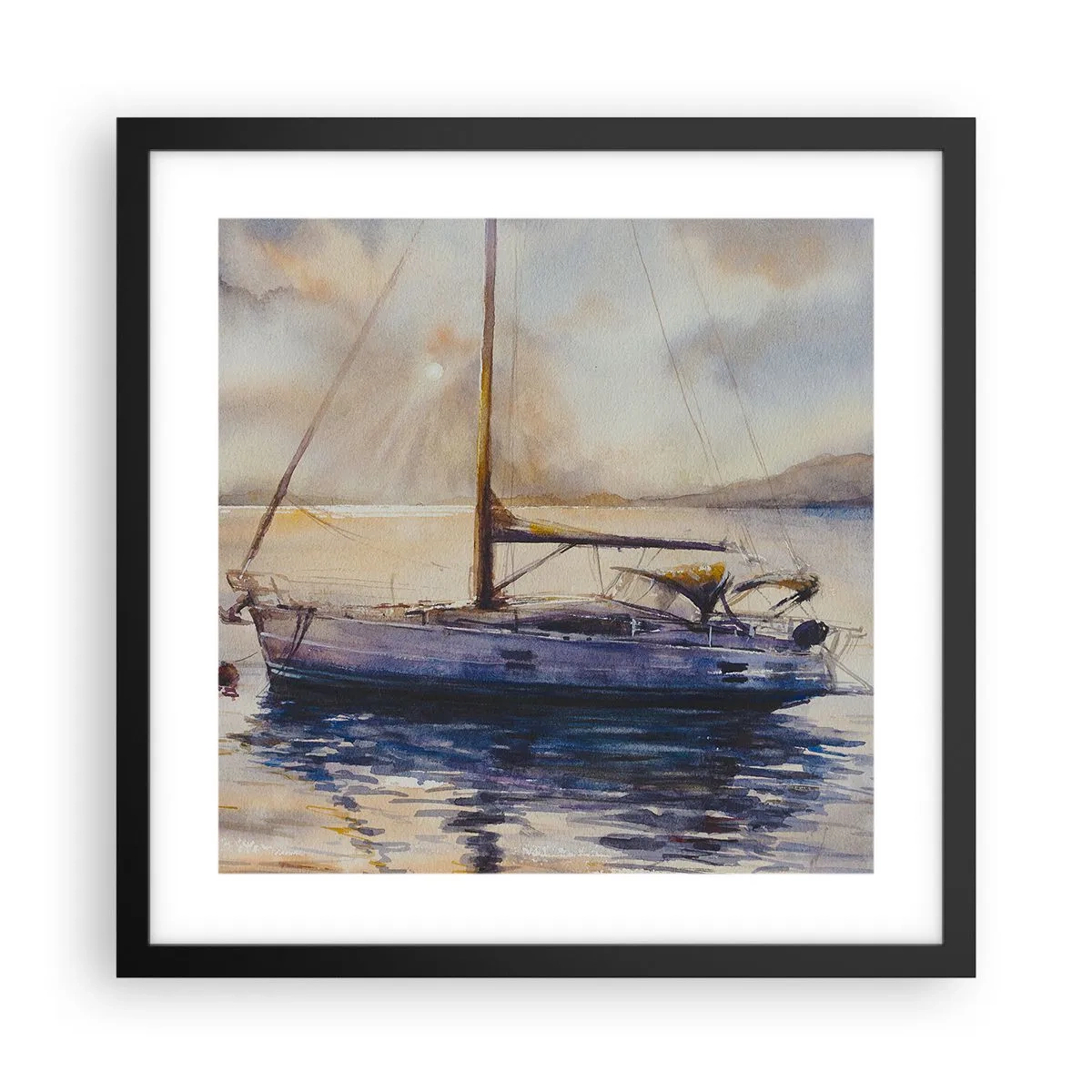 Poster în ramă neagră - O seară în golf - 40x40 cm