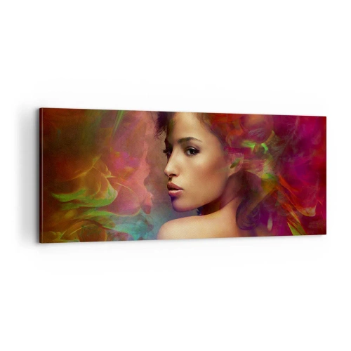 Tablou pe pânză - Mai frumoasă decât un curcubeu, delicată ca o ceață - 100x40 cm