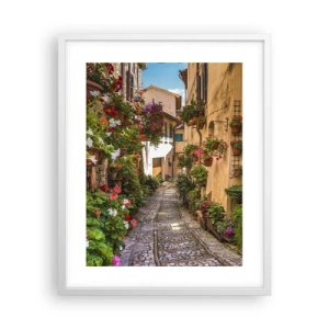 Poster în ramă albă - Străduță italiană - 40x50 cm