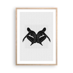 Poster în ramă de stejar deschis - Suflet comun - 50x70 cm