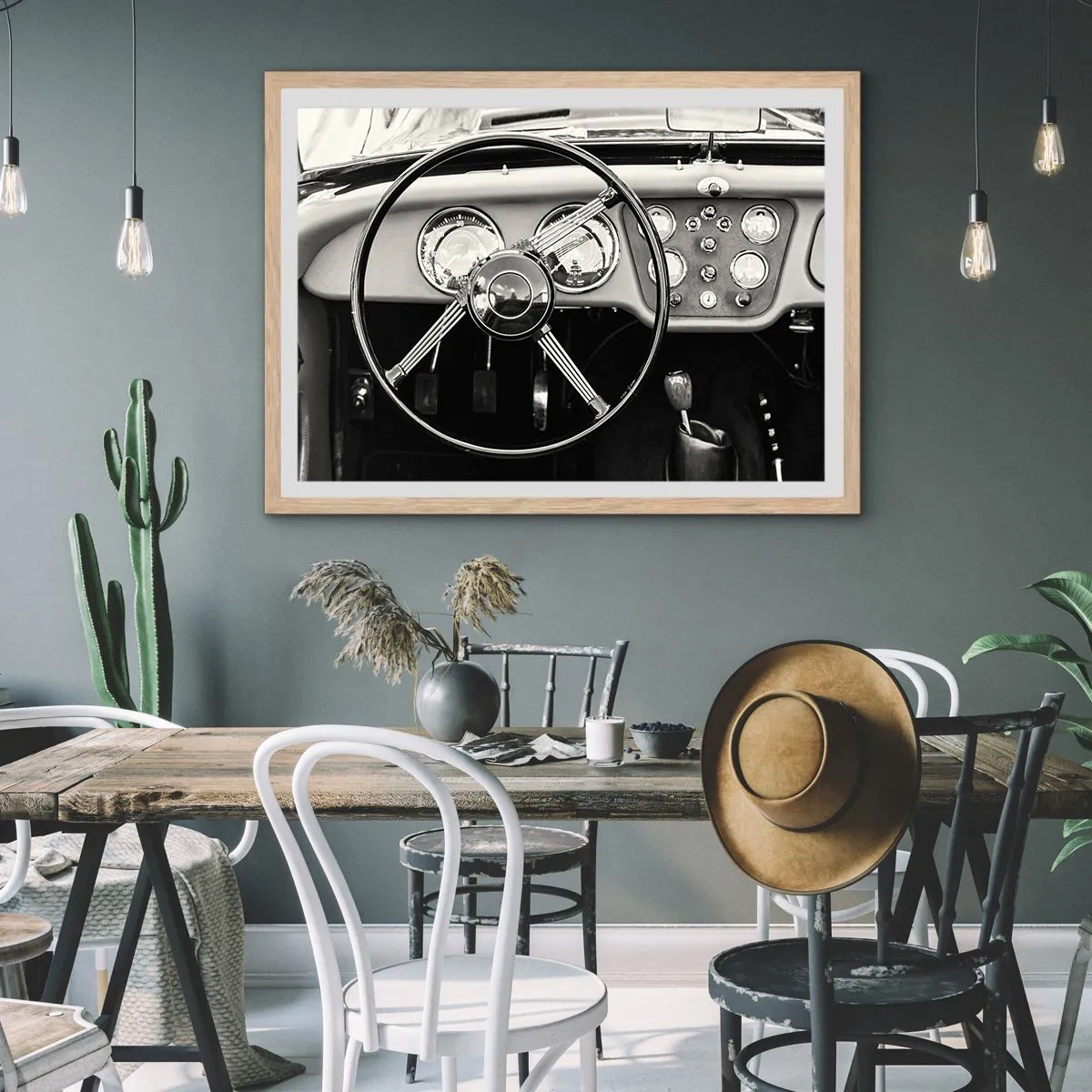 Poster în ramă de stejar deschis - Visul unui colecționar - 50x40 cm