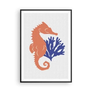 Poster în ramă neagră - Pe o pajiște subacvatică - 70x100 cm