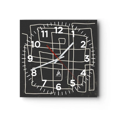 Ceas de perete - Ceas pe sticlă - Nu atât de simplu - 30x30 cm