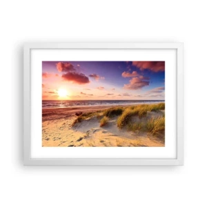 Poster în ramă albă - Deja aerul de vară miroase - 40x30 cm