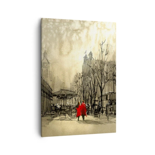 Tablou pe pânză - O întâlnire în ceața londoneză  - 50x70 cm
