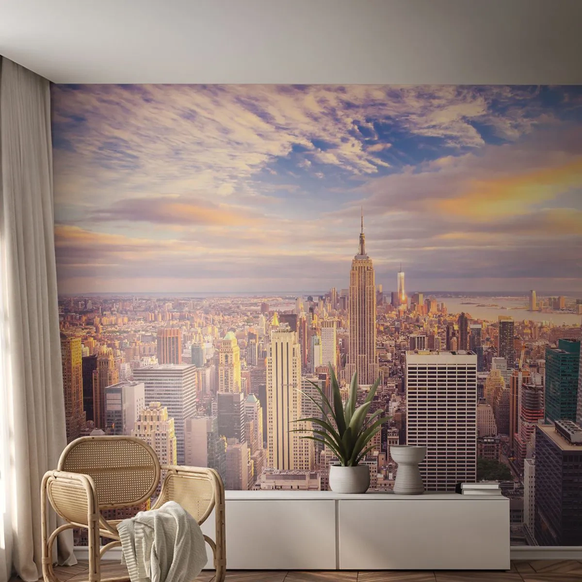 Tapet Autoadeziv Deluxe Sticker - Ajungeți la nori înșiși - Oraș, New York, Arhitectură - 250x175 cm