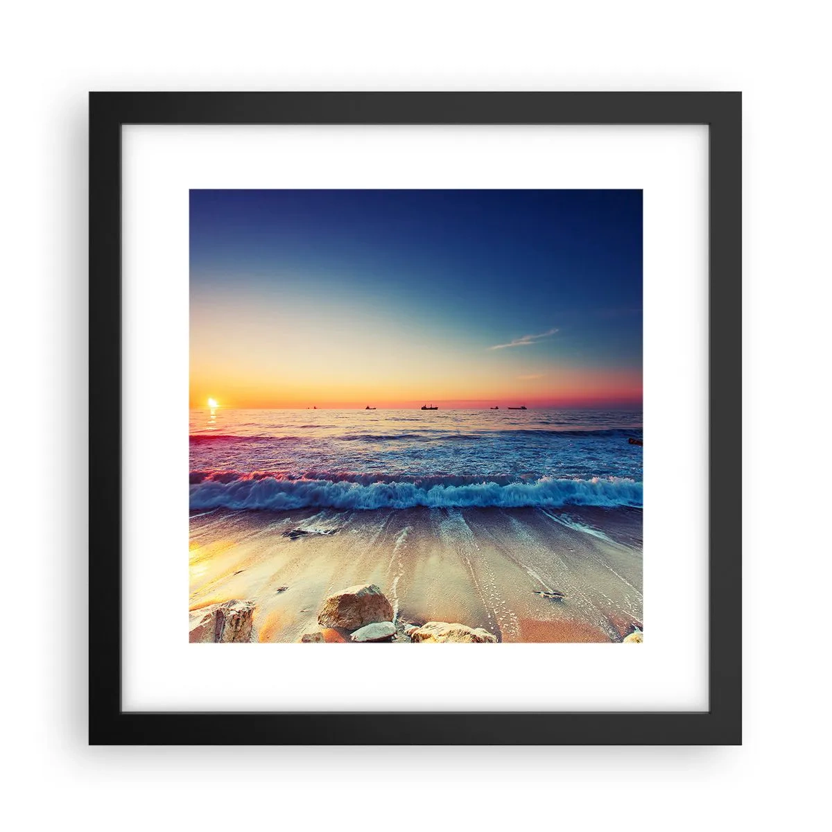 Poster în ramă neagră - Și ce este dincolo de orizont? - 30x30 cm