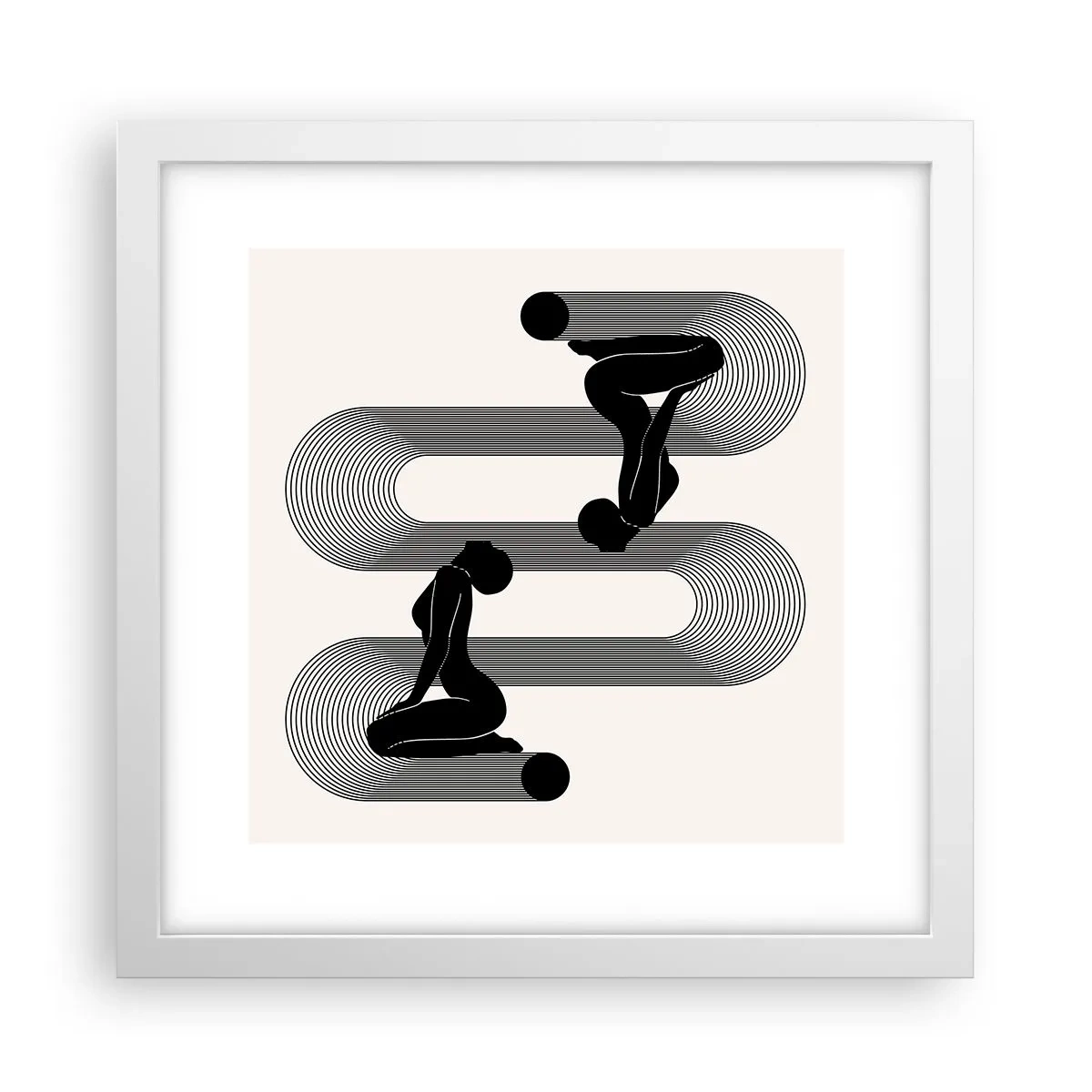 Poster în ramă albă - Simetrie senzuală - 30x30 cm