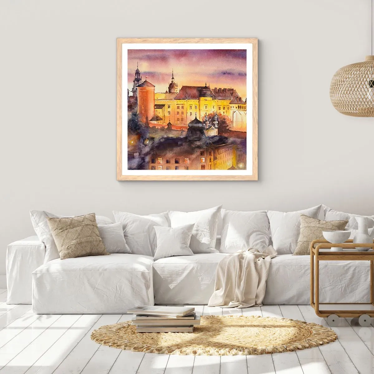 Poster în ramă de stejar deschis - Poveste și basm - 60x60 cm