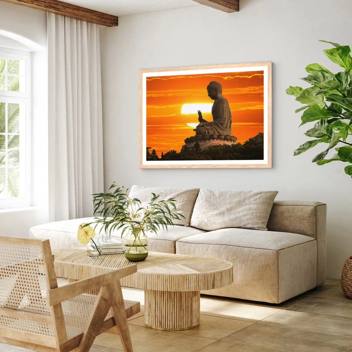 Poster în ramă de stejar deschis - Fără frică de lume - 91x61 cm