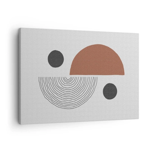 Tablou pe pânză Canvas - Forme geometrice în nuanțe de maro și negru - 70x50cm - Excelența roții - Decorațiune modernă pentru perete pentru living și dormitor ARTTOR