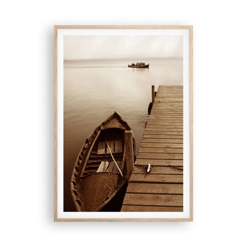 Poster în ramă de stejar deschis - Marea pace - 70x100 cm