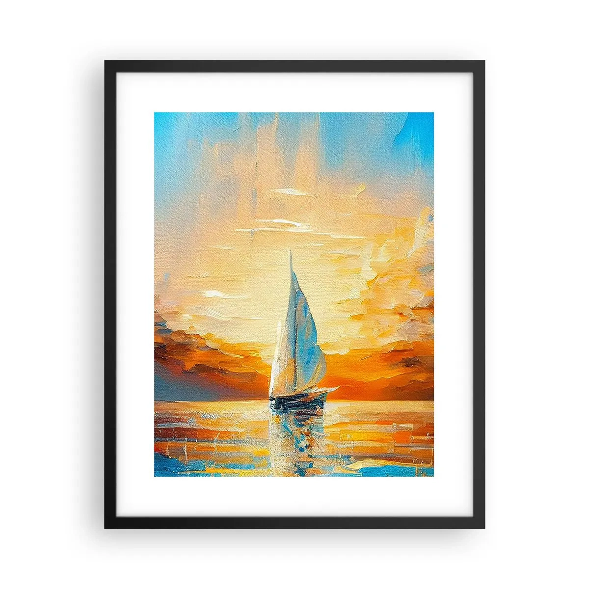 Poster în ramă neagră - Navigare prin aur - 40x50 cm