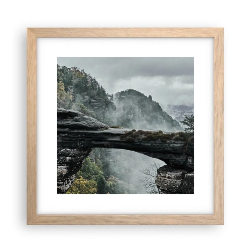 Poster în ramă de stejar deschis - Aventura este pe cale să înceapă - 30x30 cm