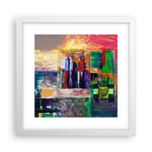 Poster în ramă albă - Relații și emoții - 30x30 cm