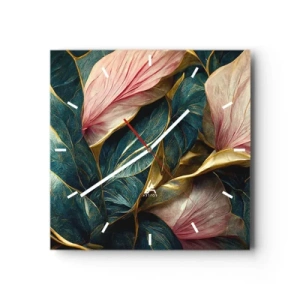 Ceas de perete - Ceas pe sticlă - Eleganța naturală și stil - 40x40 cm