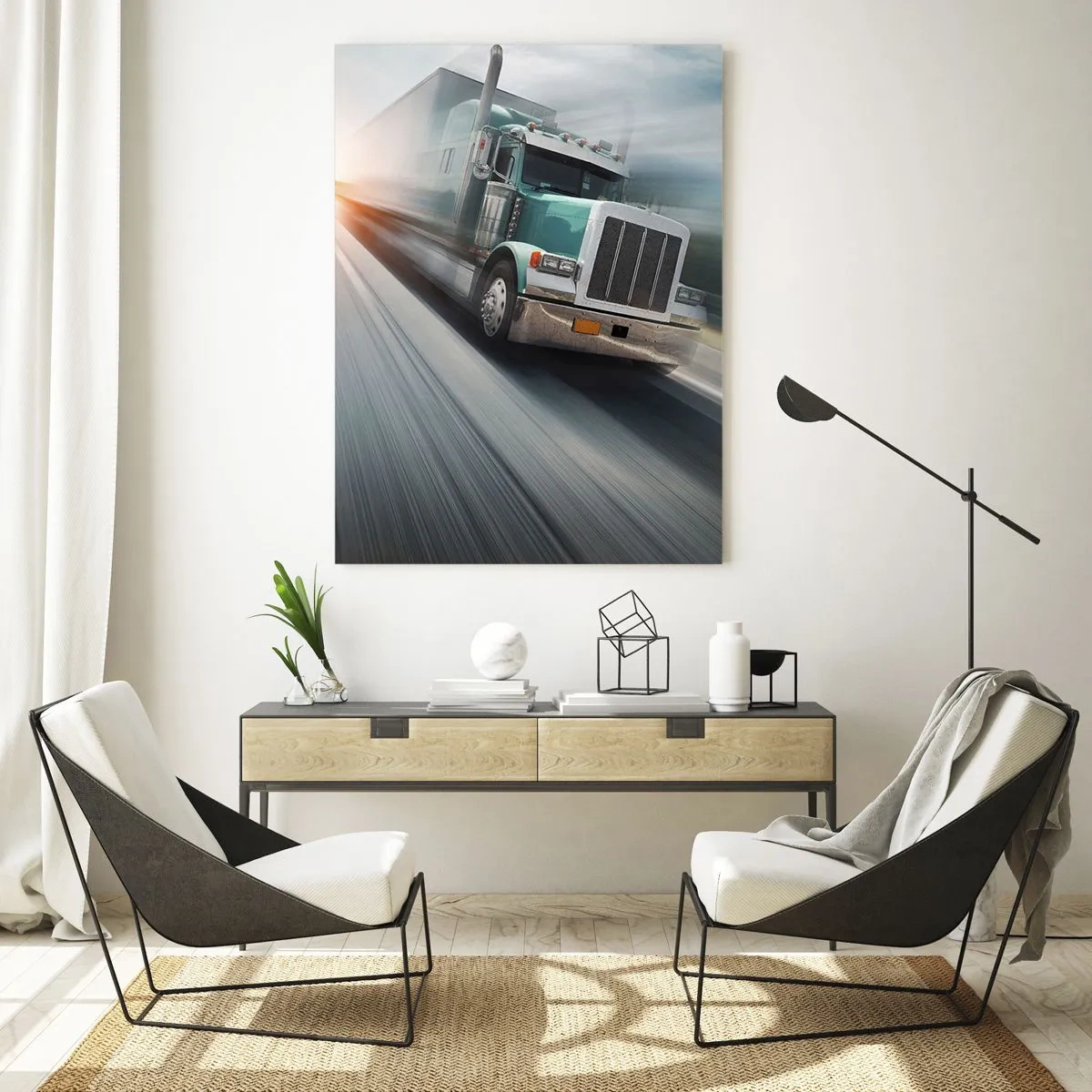 Tablou pe sticlă - Gigant american în mișcare - 50x70 cm