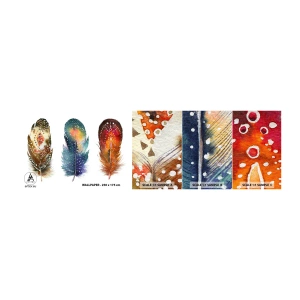 Mostră de Tapet Standard Eco - Ritualuri, rituri, mistere - Pană de pasăre, Pasăre, Abstracția - 100x30 cm