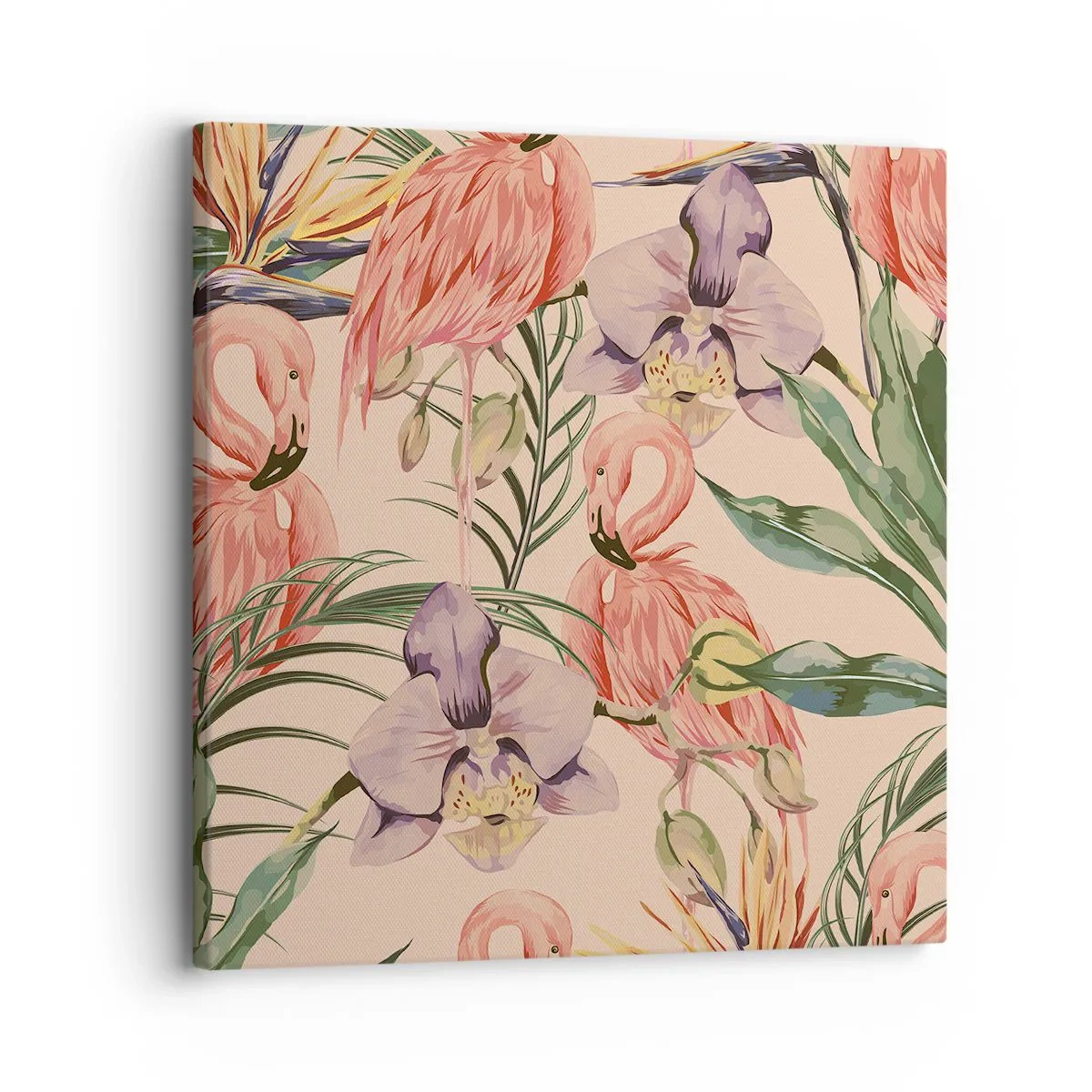 Tablou pe pânză - Balet floral roz - 30x30 cm