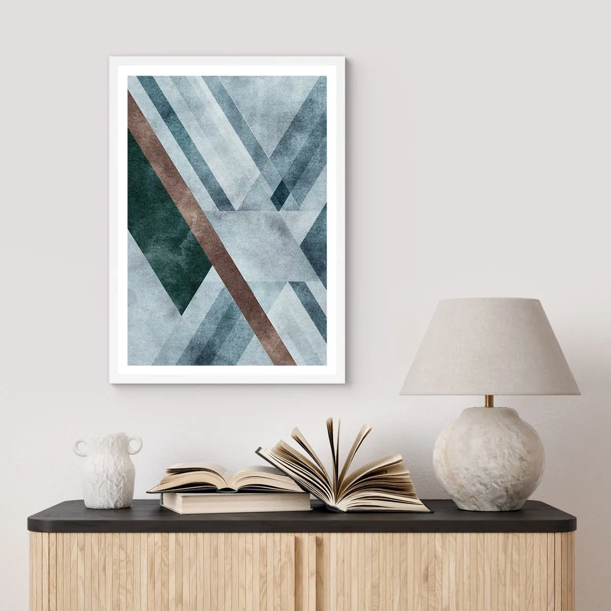 Poster în ramă albă - Eleganța sofisticată a geometriei - 61x91 cm