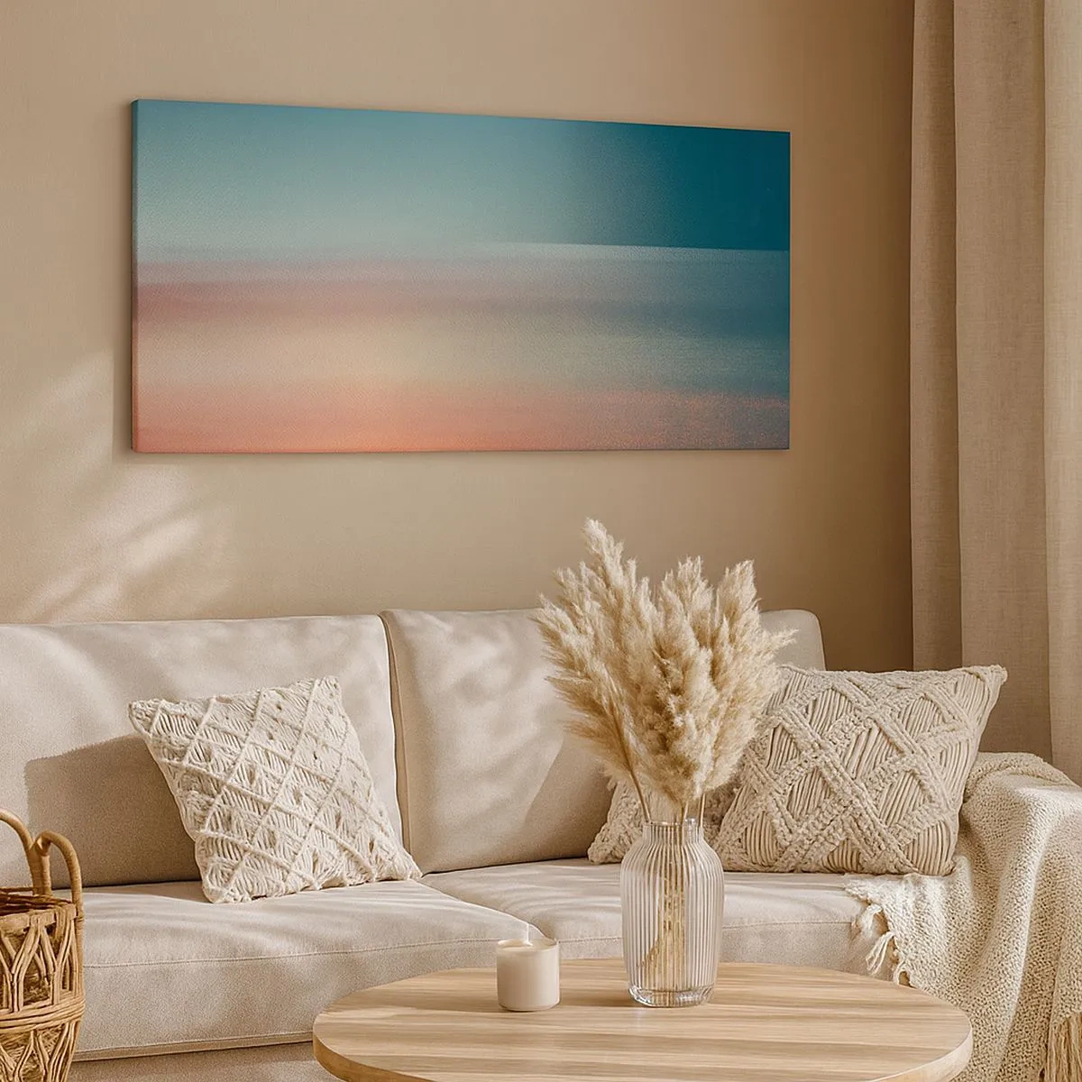 Tablou pe pânză - Abstracție: unde de lumină - 100x40 cm