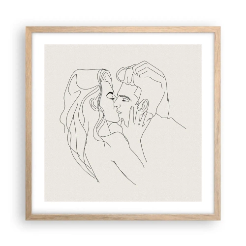Poster în ramă de stejar deschis - Încurcați în sentimente - 50x50 cm