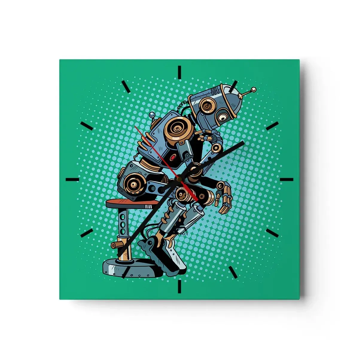 Ceas de perete - Ceas pe sticlă - Peste esența ființei - 30x30 cm