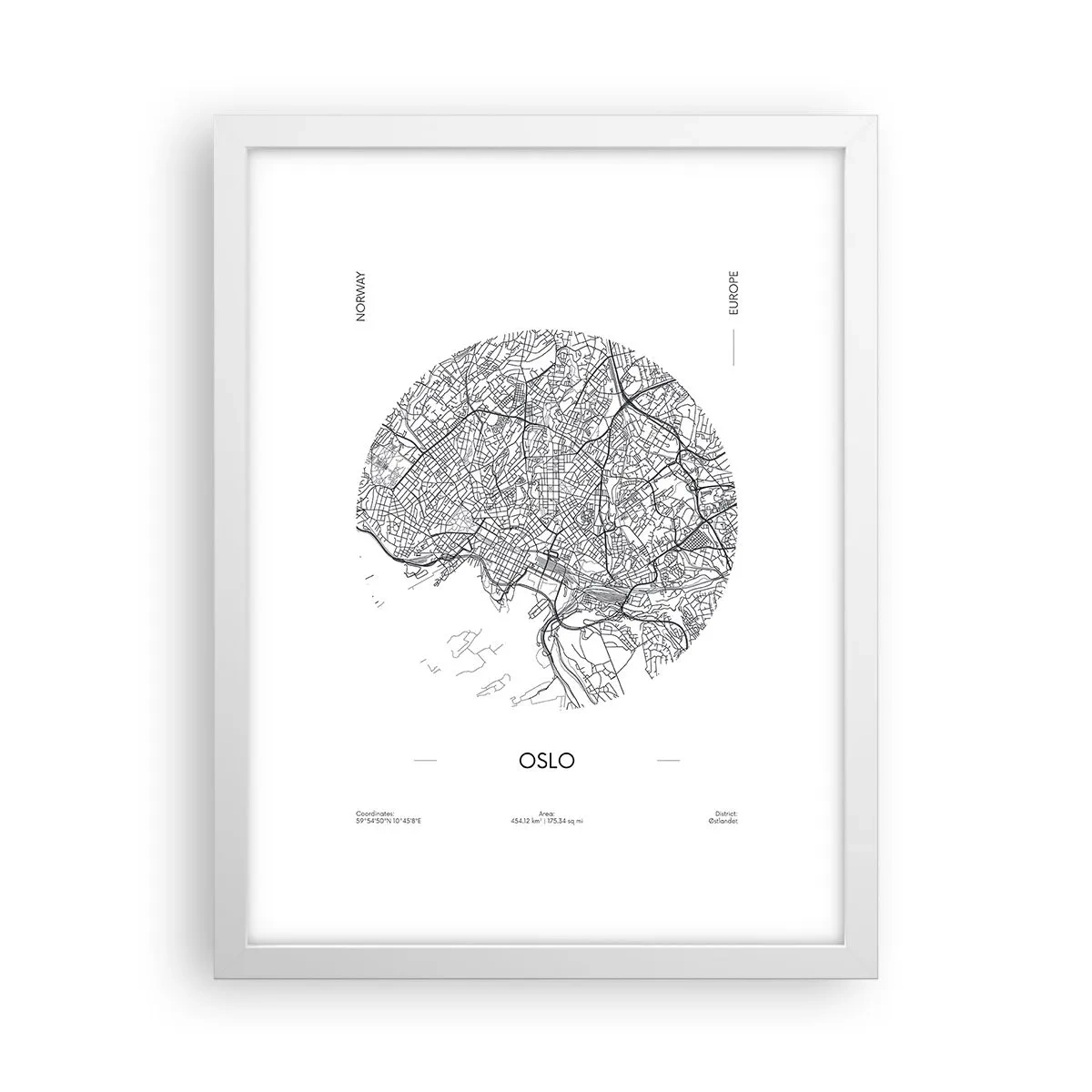 Poster în ramă albă - Anatomia Oslo - 30x40 cm