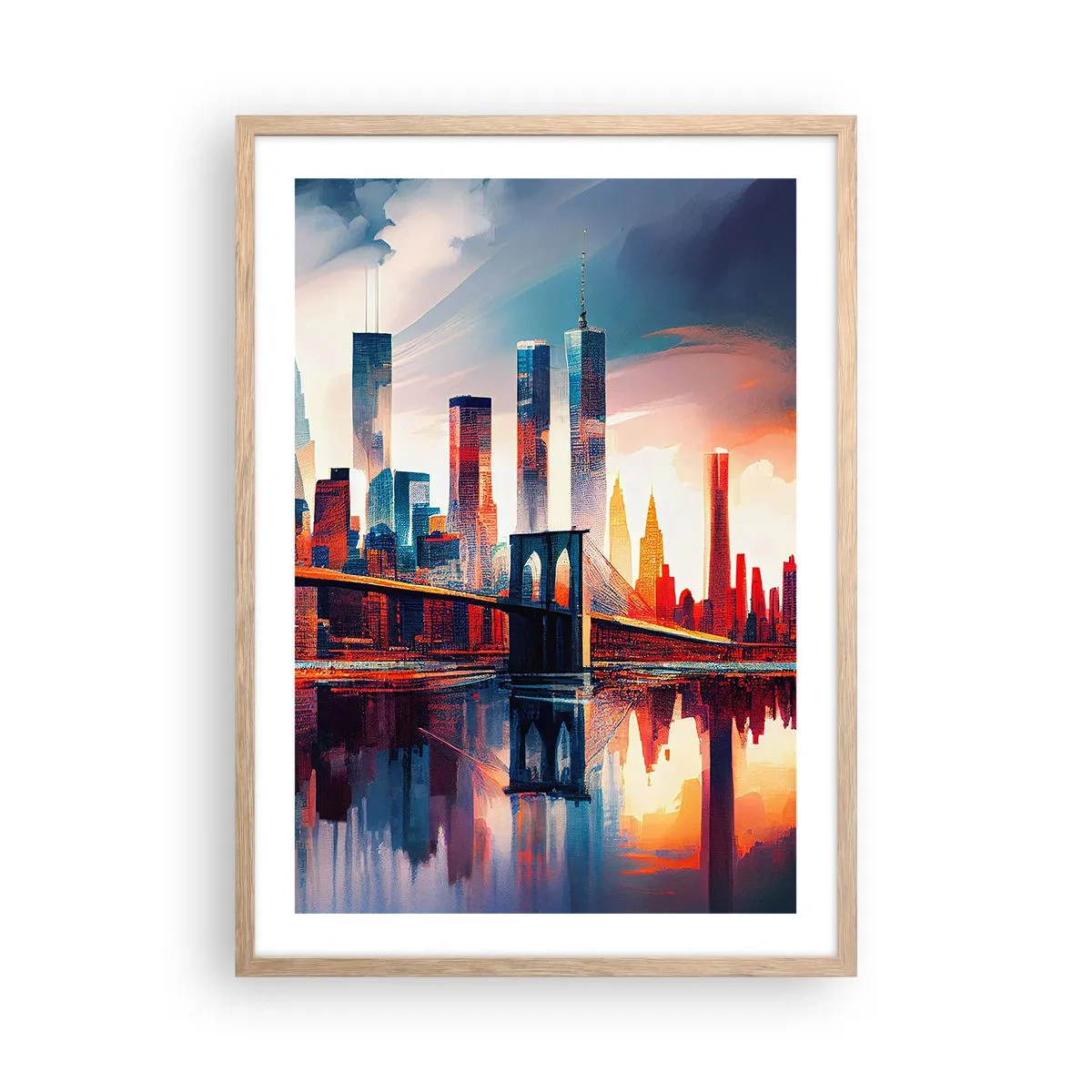 Poster în ramă de stejar deschis - New York fenomenal - 50x70 cm