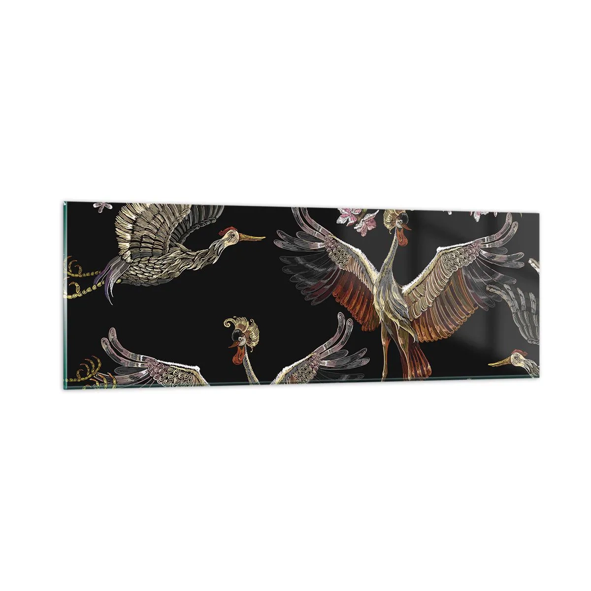 Tablou pe sticlă - Pasăre de basm - 90x30 cm