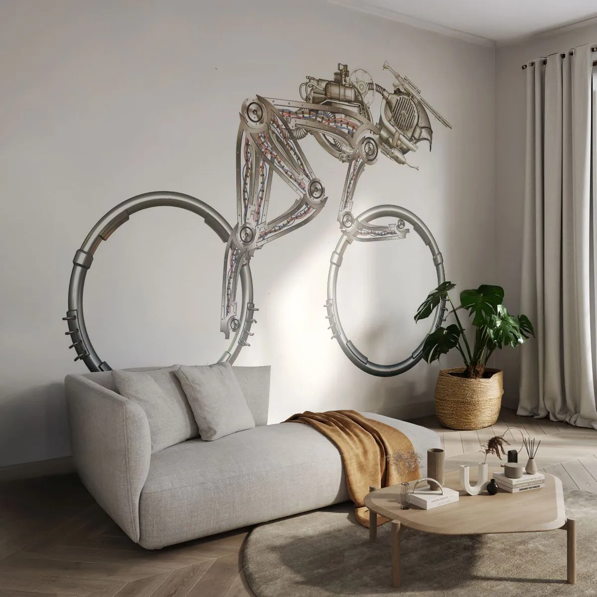 Tapet Premium Sand - O mașină grozavă - Abstracția, Bicicleta, Grafică - 150x105 cm