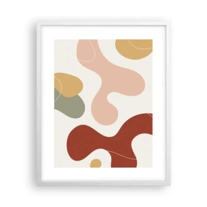 Poster în ramă albă - Pete colorate? - 40x50 cm