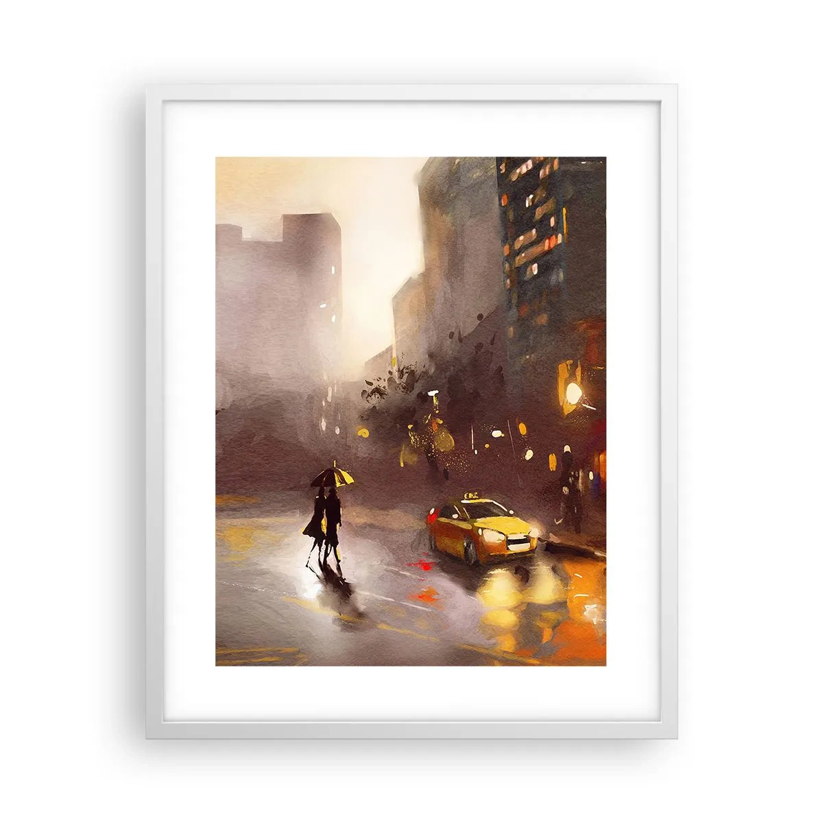Poster în ramă albă - În luminile New York-ului - 40x50 cm