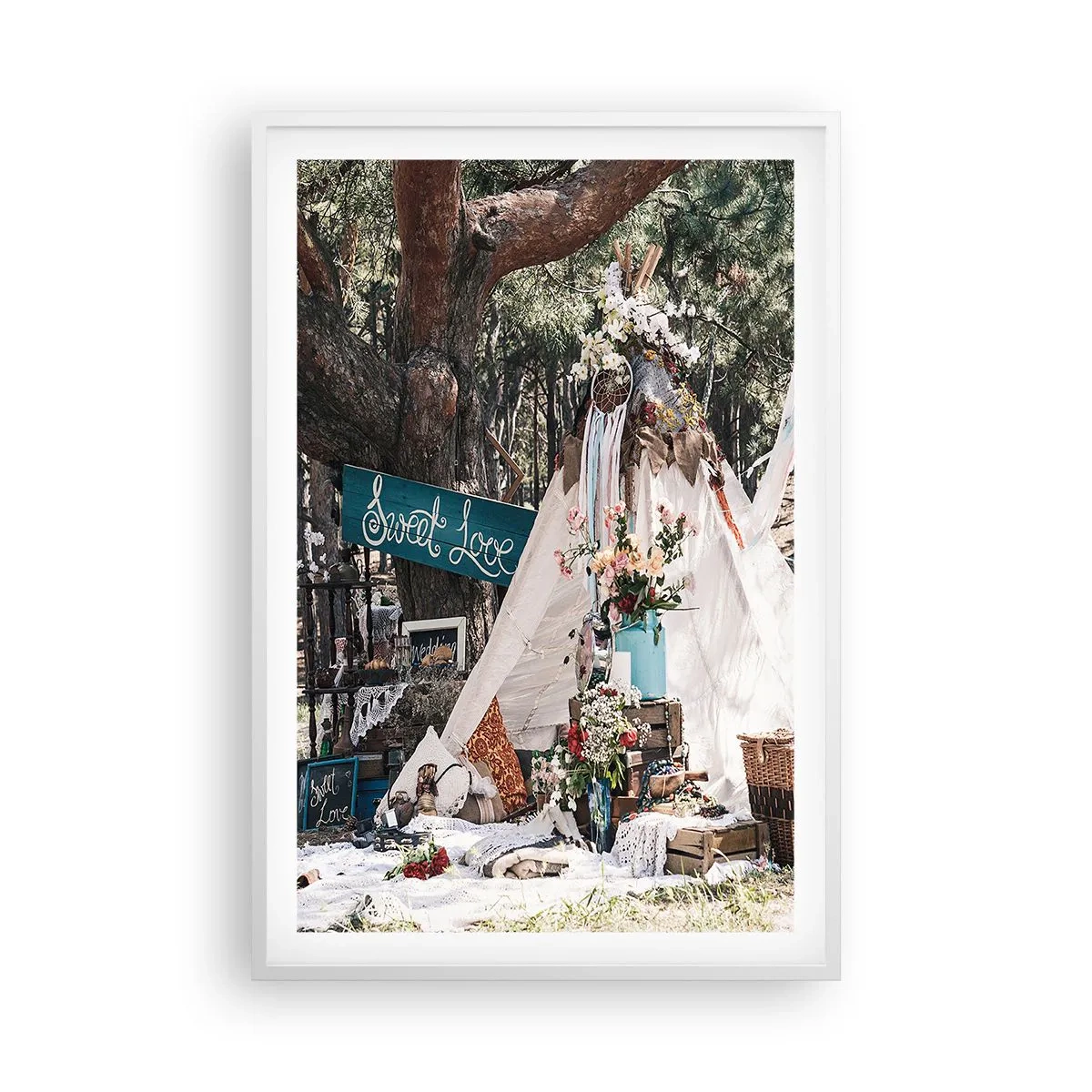 Poster în ramă albă - Make love… - 61x91 cm