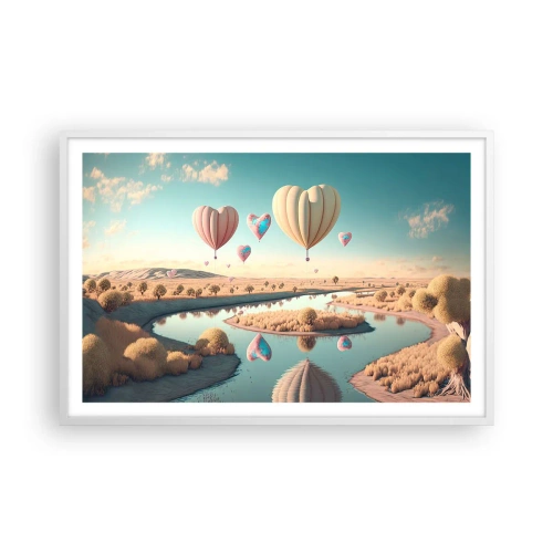 Poster în ramă albă - Iubirea ne înalță - 91x61 cm