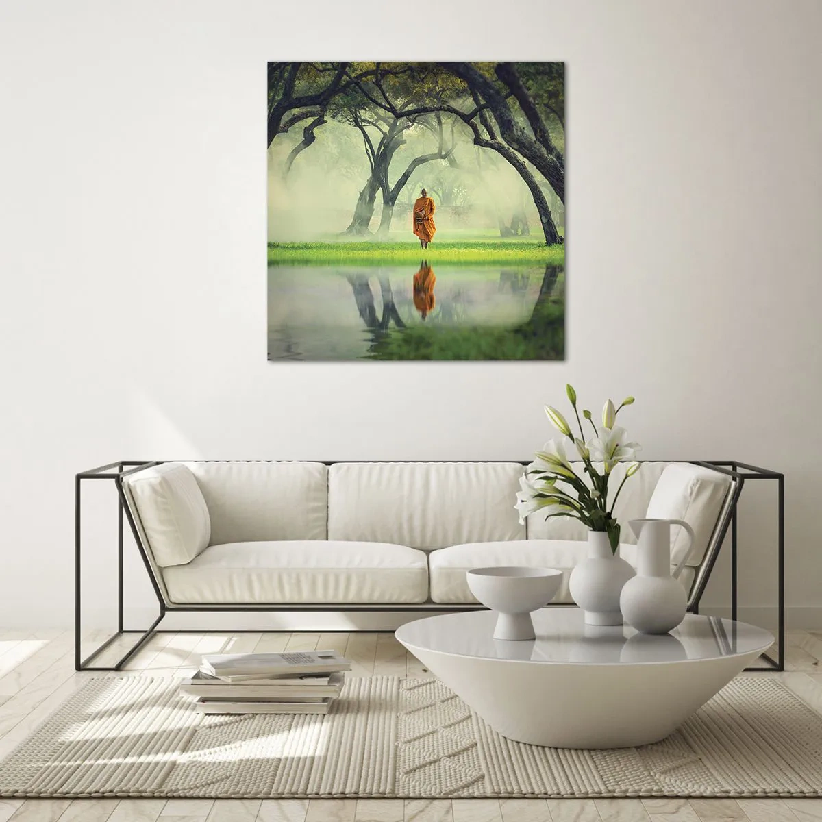 Tablou pe sticlă - Pe drumul spre iluminare - 70x70 cm