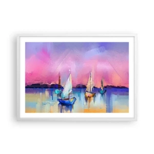 Poster în ramă albă - Direcția: ape largi - 70x50 cm