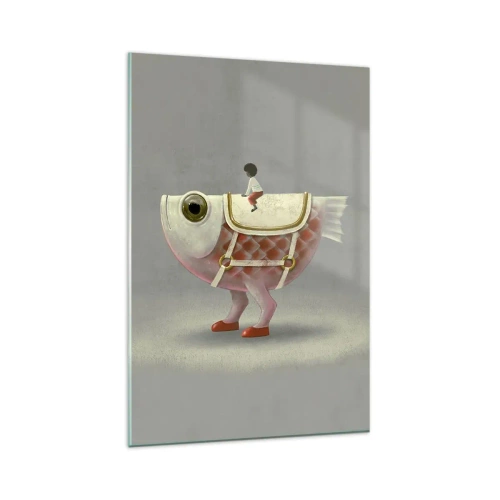 Tablou pe sticlă - Călărețul Pescărel - 80x120 cm