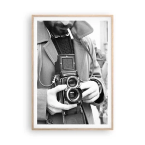 Poster în ramă de stejar deschis - În stilul retro - 70x100 cm