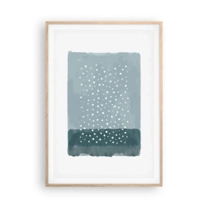 Poster în ramă de stejar deschis - Crescute pe albastru - 70x100 cm