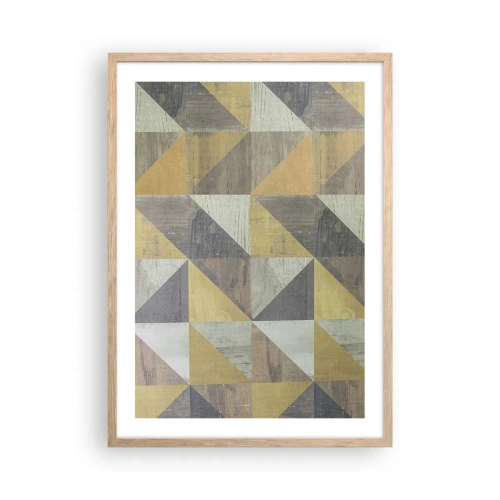 Poster în ramă de stejar deschis - La unghiul triunghiului - 50x70 cm