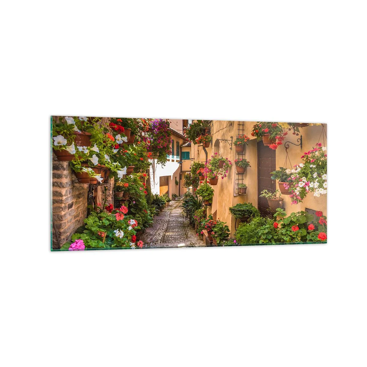 Tablou pe sticlă - Străduță italiană - 120x50 cm