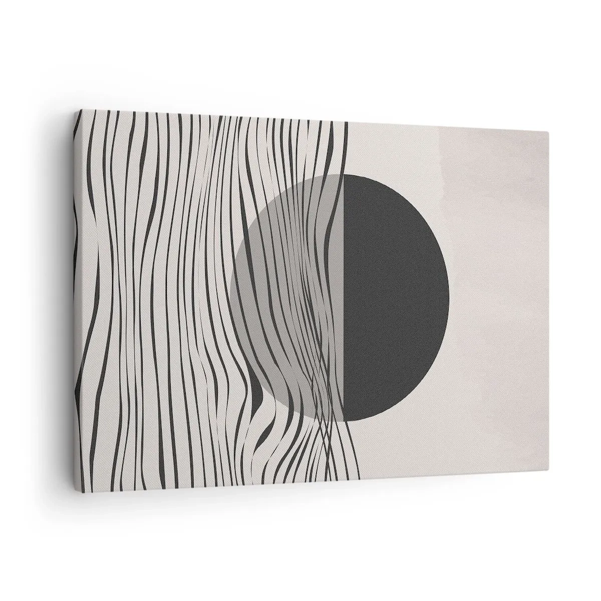 Tablou pe pânză Canvas - Linii abstracte și forme geometrice în culori estompate - 70x50cm - Semicompunere - Decorațiune modernă pentru perete pentru living și dormitor ARTTOR