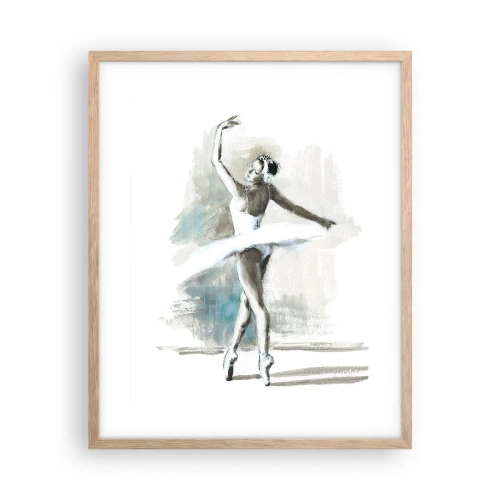 Poster în ramă de stejar deschis - Fermecată într-o lebădă - 40x50 cm