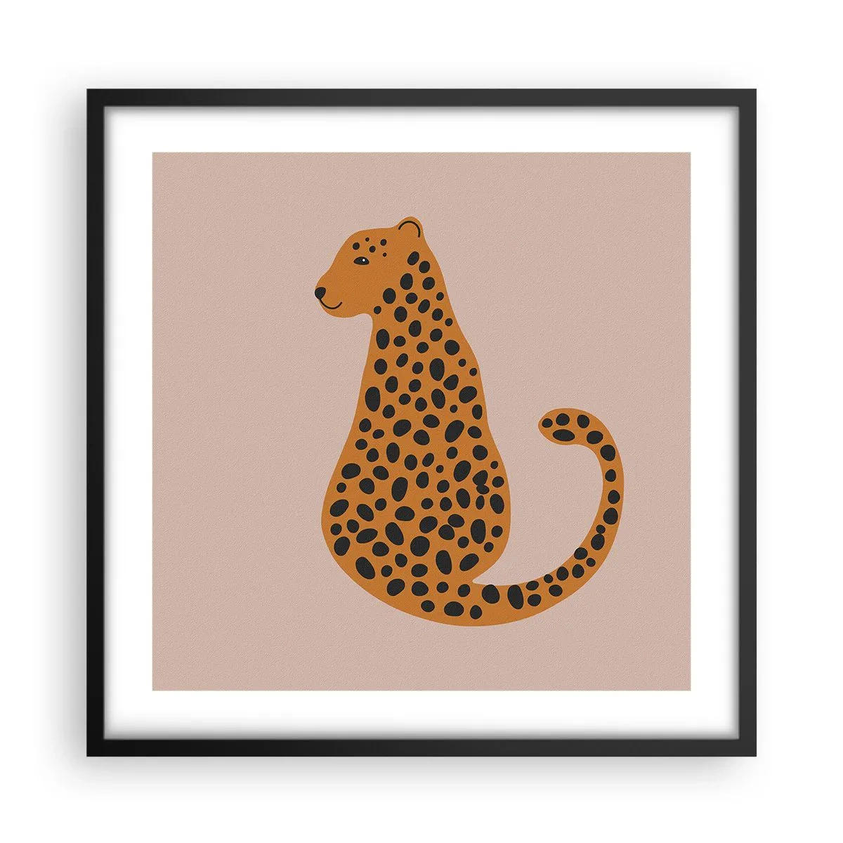 Poster în ramă neagră - Modelul leopard este tot timpul la modă - 50x50 cm