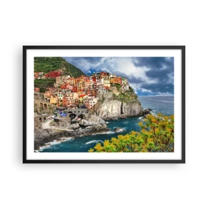 Poster în ramă neagră - Îmbrățișați de stânci - 70x50 cm