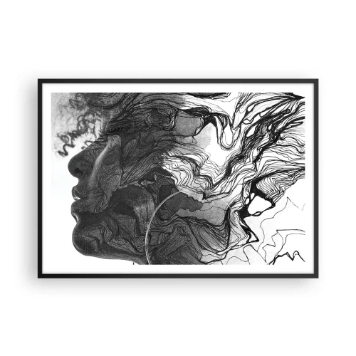 Poster în ramă neagră - Încurcată în vise - 100x70 cm